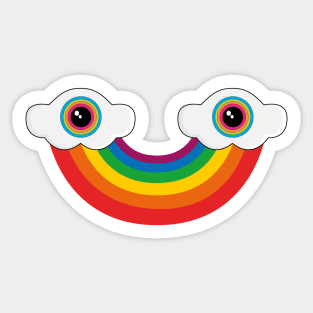 Happy rainbow cloud Sticker